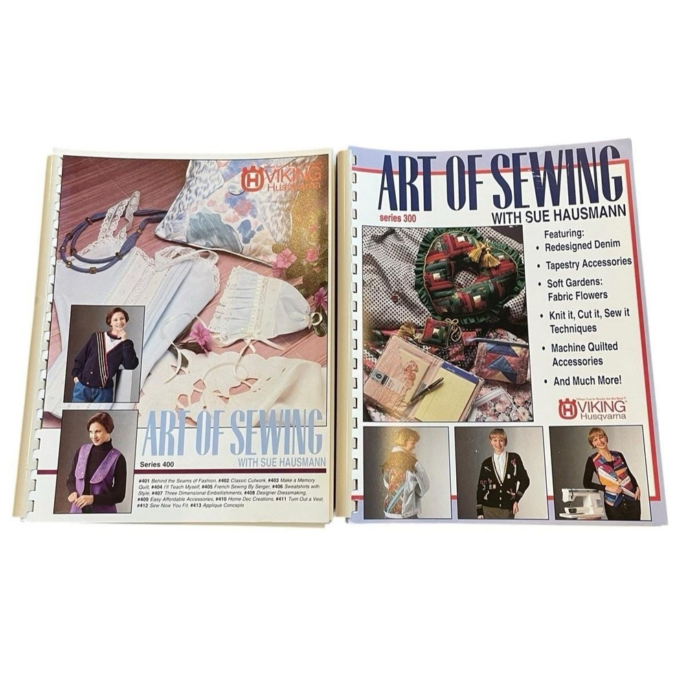 Viking Husqvarna Art of Sewing Series 300 400 Sue Hausmann Book Set Lot of 2